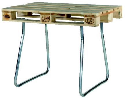 Lav en palle om til et arbejdsbord. Palleben