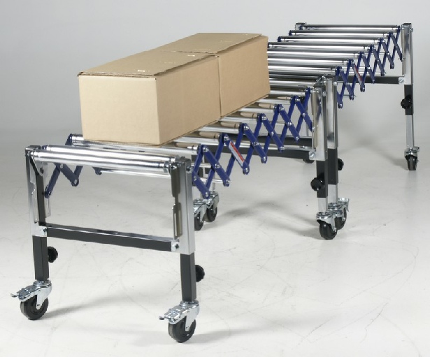 rullebane med hjul. Kan klappes sammen Fleksibel rullebane. Eminent til pakkeriet og montagelinier