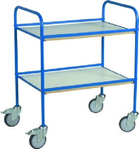 Rullevogn, rullebord med 2 hylder. Hj underhylde. blt stel