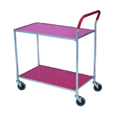 Rullevogn med stlstel og 2 rde hylder