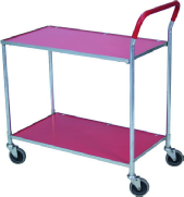 Rullebord med r�de hylder, 2 styk. 