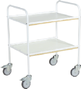 Serveringsvogn, hvidt stel. H�j underhylde