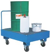 spildbakke med hjul og skubbebjle