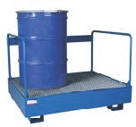 Spildbakke til olietnder. med sidegelnder og rist