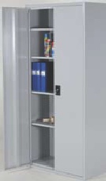 Stålskab til værksted og arkiv. Gråt stålskab